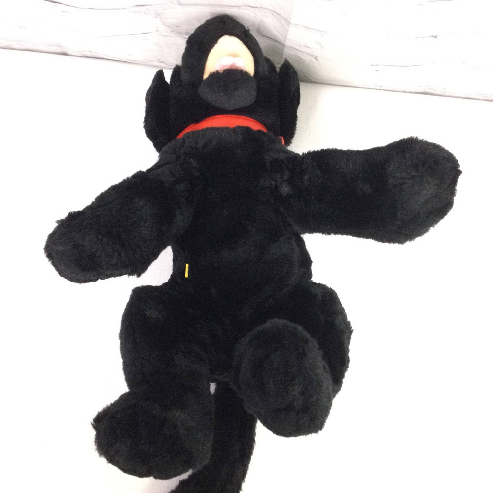 Build a Bear Workshop Black Red Leash 15" Plush Dog - Picture 4 of 9